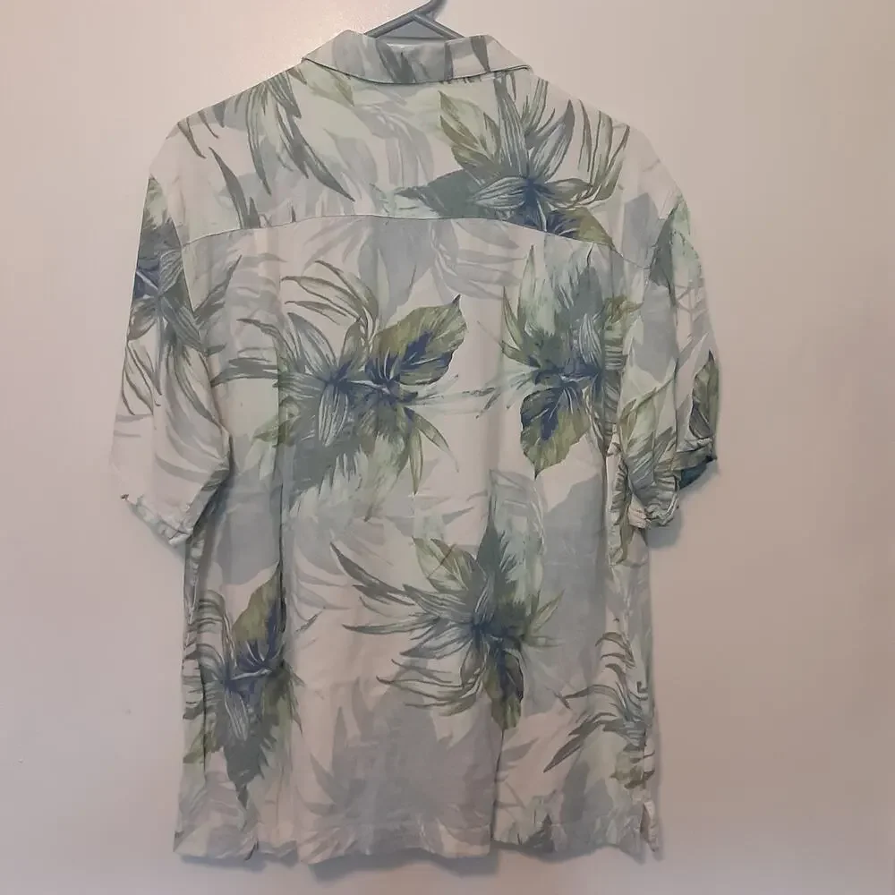 Cubavera Adult Mens XL Floral Hawaiin Short Sleeve Button Up Shirt Aloha Beach